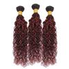 Highlight 1B99J Black Burgundy Human Hair Bundles Water Wave Unprocessed Native Virgin Trippy 3 Hair Extensions 12 14 16 Inch 2 Tone Mixed 50 Gram Per Bundle for Woman view 3