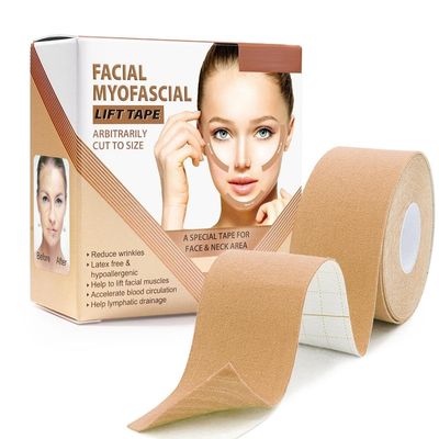 Facial Myofascial Lift Tape  Special Tape for Face & Neck Area, Reduces Wrinkles, Lifts Facial Muscles, Hypoallergenic & Latex-Free, 5M Roll