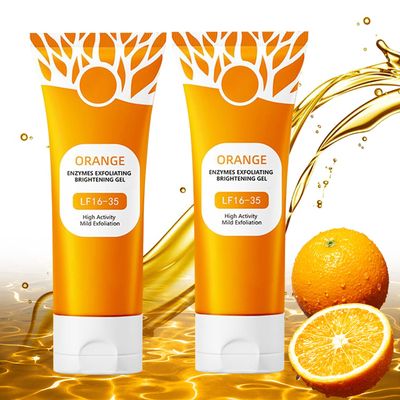 Orange Exfoliating Gel for Face & Body, 2026 Exfoliating Cleansing Gel Scrub, Pore Orange Peeling Scrub, Deep Clean Pores, Remove Blackheads & Moisturize Skin, All Types Skin