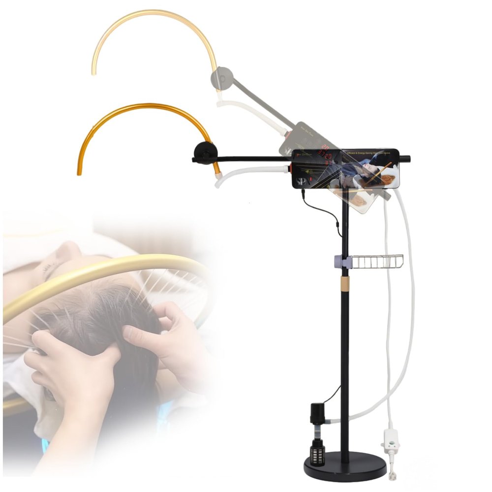 HolaiNail Freestanding Head Spa Equipment, Height & Angle Adjustable Water Circulation Frame, Shampoo Bowls Accessories Japanese Waterfall Head Spa Scalp Massage for Salon & Home Use