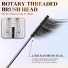 2PCS Ultra-Fine Lengthening Waterproof Quick-Dry Mascara, Iron Wand Mascara, Waterproof Metal Wand Mascaras, Long-lasting 3D Curling Eyelash, Smudge Proof and No Flaking (Black+Brown) view 3