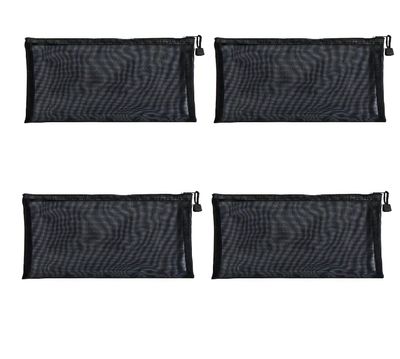 KyltoSynth Mesh Pouch, Zipper Small Nylon Travel, Mini Zipper Pouch, Mesh Makeup Bag for Daily, Purse Organizer Insert, to Keep Small Ltems, Home Organizing (4, Black, 3.93 x 7.87 inch)