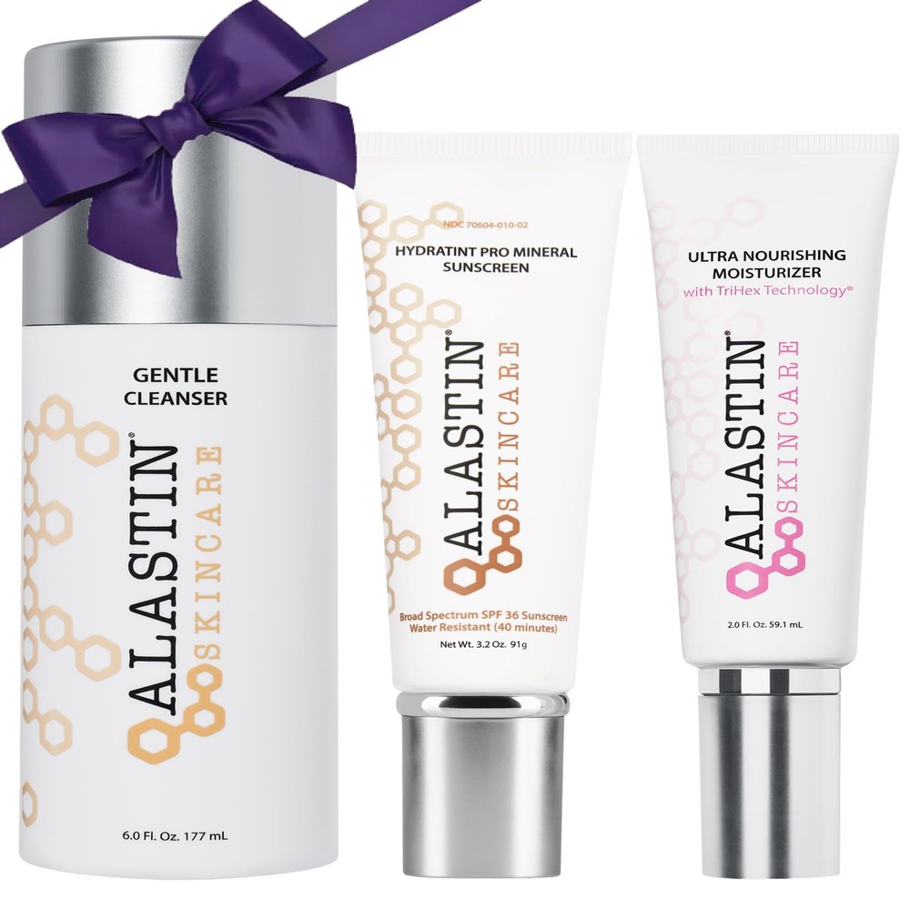 ALASTIN Skincare Essential Beauty Bundle (3pcs): Gentle Cleanser, HydraTint, Ultra Nourishing Moisturizer