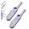 2-in-1 Foldable Foot File with Toe Gap Cleaner, 2 in 1 Toe Cleaning Brush & Foot File Callus Remover Feet in Shower Silicone Gap Brush, Portable Silicone Exfoliating Brush (Purple #2) view 1