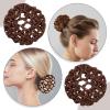 3 PCS Hair Nets for Buns, Elastic Invisible Women Hair Nets Handmade Crochet Scrunchies Bun Holders for Women Skating Ballet and Dance Accessories (Dark Brown) view 4