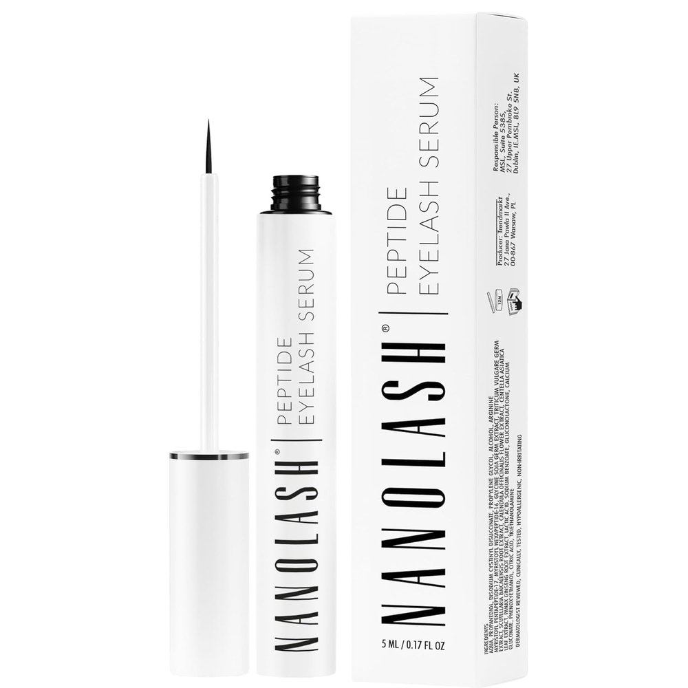 Nanolash Peptide Eyelash Serum 5ml - multipeptide conditioner for eyelash, lash growth serum, fuller, stronger, longer lashes lash serum, peptide lash enhancer