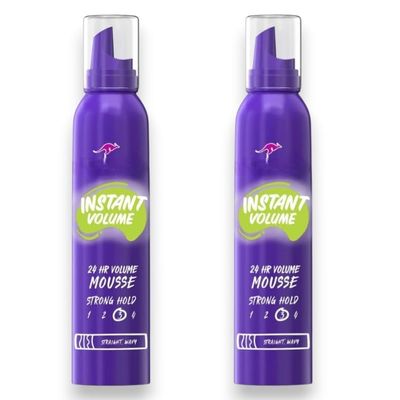 Au~ssie Instant Volume Mousse with Australian Jojoba Oil and Sea Kelp, 24-Hour Lightweight Hold Volumizing Hair Styling Product, 6 oz, (Pack of 2)