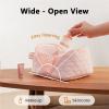 2026 New 180 Open Cosmetic Organizer, Expandable Makeup Bag, Travel Makeup Bags for Woman Fashion, Pouch Open Flat Small Toiletry Bags, With Handle Brush Compartment(Pink) view 2
