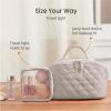 2026 New 180 Open Cosmetic Organizer, Expandable Makeup Bag, Travel Makeup Bags for Woman Fashion, Pouch Open Flat Small Toiletry Bags, With Handle Brush Compartment(Pink) view 3