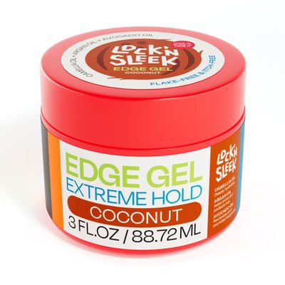 LOCK'N SLEEK Edge Control Gel Coconut Extreme Hold Flake-Free 4C Baby Hair