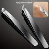 4pcs Set Professional Tweezers Set Perfect For Eyebrow Hair Removal Splinter Very Effortless and Relaxed to Remove (Silver 4 Pcs) view 2
