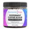 Elemental Edge Peppermint Coffee Scrub  Natural Exfoliating Body & Face Polish with Coffee, Sugar & Sea Salt  Hydrating & Firming Vegan Body Scrub for Smooth, Glowing Skin  4 oz view 1