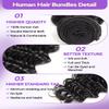 12A Deep Wave Human Hair Bundles 10.27 Inch Curly Bundles Human Hair 100% Unprocessed Brazilian Virgin Deep Curly Weave 1 Bundle Water Wavy Hair Extensions Real Human Hair 1B Bundle for Women view 4