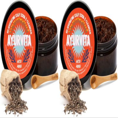 Ayurvita Scalp Scrub & Cleanser  Perfect Exfoliating Scalp Care - Best for Hair Care & Hair Growth - Instant Relief for Irritated Scalps  Restorating Ayurvedic Hair Treatment - 6.7 oz (Pack of 2)