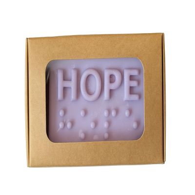 Home Made "Hope" Braille Soap, Lavender & Cedar Essential Oil Bar Soap, with Braille Labeling, for Person Use and Fun and Thoughtful Gifts for the Blind, Visually Impaired, and Sighted
