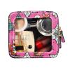 Pink Merry Christmas Fox Skiing Clear Small Makeup Bag for Purse Cosmetic Bag for Traveling view 2