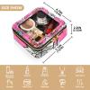 Pink Merry Christmas Fox Skiing Clear Small Makeup Bag for Purse Cosmetic Bag for Traveling view 4