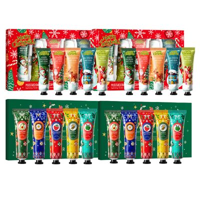 4 Boxes Christmas Hand Cream Gift Set for Women & Teens, 20 Travel Size Moisturizing Lotions for Dry Skin, Ideal Stocking Stuffers & Party Favors