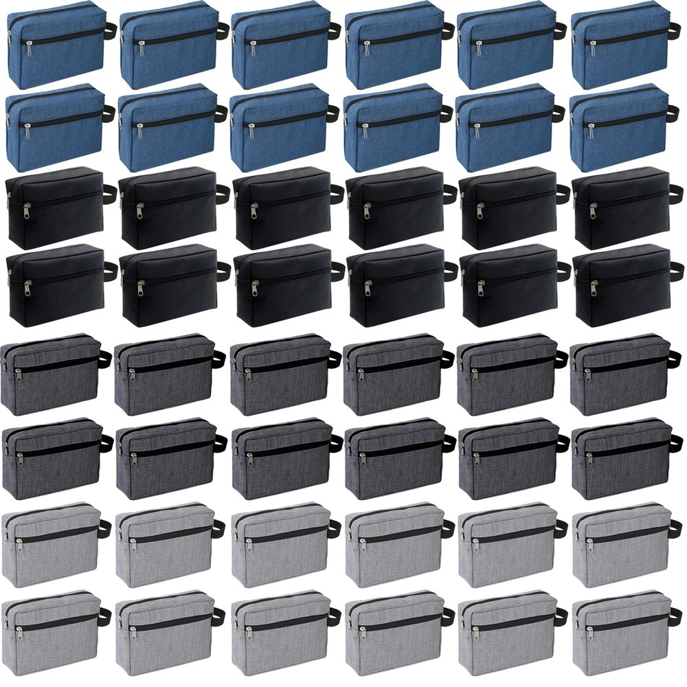 48 Pcs Travel Toiletry Bag for Men Women Bulk Large Water Resistant Shaving Bag Hanging Cosmetic Bag Makeup Travel Pouch Foldable Toiletry Organizer (Mixed Color)