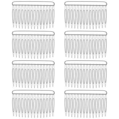 8pcs Clear Hair Combs for Women Hair Comb Clips Plastic French Side Comb 14 Teeth Bridal Veil Combs Vintage Twist Bun Hairs Clips for Women Bridal Wedding Veil