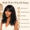 ManeMajesty 18 Inch Natural Wave Wig with Bangs Human Hair Natural Color view 3