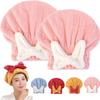 Asnearby New Super Absorbent Hair Towel Wrap for Wet Hair, Microfiber Bow Tie Hair Towel Wrap, Super Absorbent Hair Towel for Long Wet Plopping Towel Curly Hair Head Towels (2pcs*Pink) view 1