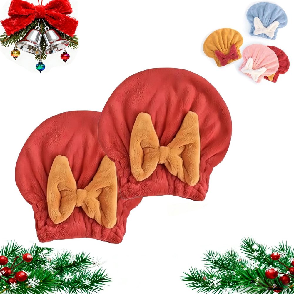 2026 New Super Absorbent Hair Towel Wrap for Wet Hair, Microfiber Quick-Drying Hair Turban with Soft Bow Tie, Frizz-Free Coral Fleece Thickened Hair Drying Caps for Women (D)