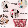 White Dove Birds Pink Cute Small Makeup Bag For Purse Travel Cosmetic Bags For Women Make Up Organizer Pouch Toiletry Leather Case view 3