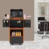 Beauty Rolling Makeup Train Case, Professional Lockable Rolling Salon Luggage, Retro-Rolling Cart Storage Organizer Trolley Make Up Case, 4 Universal Wheels, Retractable Rod, Buckle (Coffee Color) view 2