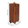 Beauty Rolling Makeup Train Case, Professional Lockable Rolling Salon Luggage, Retro-Rolling Cart Storage Organizer Trolley Make Up Case, 4 Universal Wheels, Retractable Rod, Buckle (Coffee Color) view 4