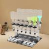 12-Bottle Manual Perfume Dispenser Station, with 12 Pump Heads, 12 Scent Testing Cups, Desktop Liquid Filler for Perfume Black+Clear, for Stores & Bars - Desktop Mount view 3