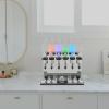 12-Bottle Manual Perfume Dispenser Station, with 12 Pump Heads, 12 Scent Testing Cups, Desktop Liquid Filler for Perfume Black+Clear, for Stores & Bars - Desktop Mount view 4