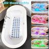 levigationlu Bubble Bath Mat Tub Spa Massager, Portable Spa Bubble Bath Massager with Non-Slip Suction Cup, 7-Color LED Lights, Air Pump, Pillow and Remote for Relaxation 4417in view 4