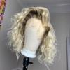 oulaer Short Bob 613 Blonde Ombre Body Wave Lace Front Wigs Human Hair For Women Black Roots HD Transparent Lace Frontal Wigs Pre Plucked Natural Hairline 150% Density 16Inch view 2