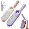 2-in-1 Foldable Foot File with Toe Gap Cleaner, Portable Silicone Exfoliating Brush Set, 2026 New Foldable Foot File (Beige+Purple) view 1