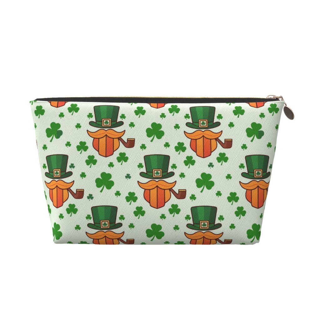Rmqsyhfz St. Patrick's Day Bags for Women Men Irish Shamrock Cosmetic Bag with Zipper Makeup Bags Travel Toiletry Bag