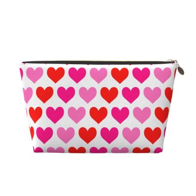 ASYG Cute Valentine Red Hearts Travel Makeup Bag Cosmetic Bag Small Pouch Purse Bags for Women Men