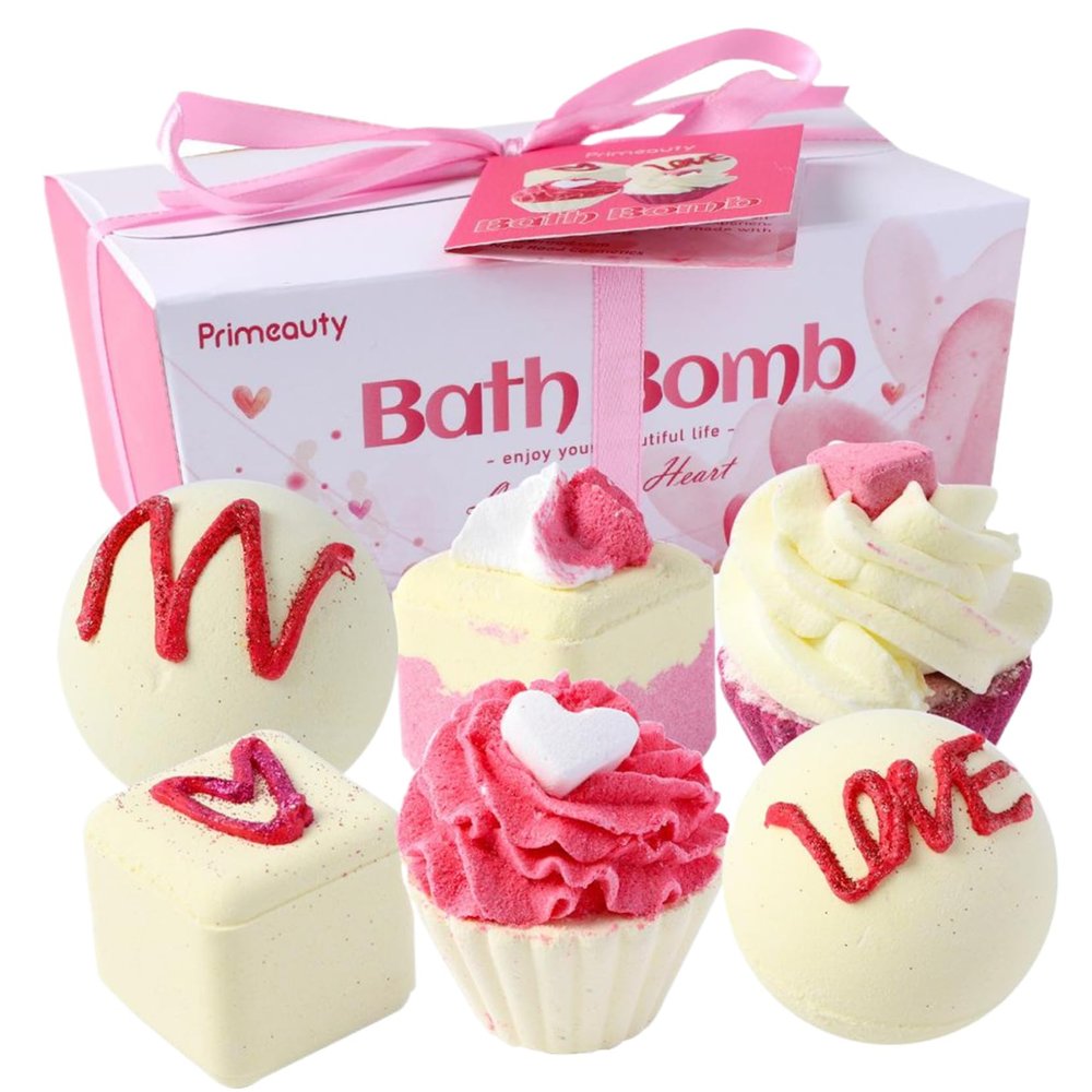 6Pcs Bath Bombs for Girls, 6 Styles Bath Bomb Set, Organic Natural Essential Oils, Bombs for Girls, Wife, Mom, Birthday, Christmas, Valentine's Day, Style2