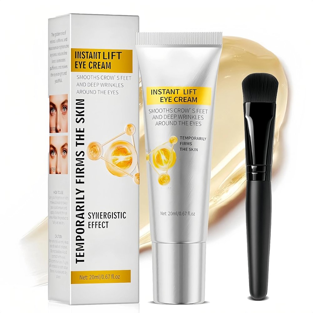 2026 Enhanced Formula Eye Lifting Cream With BrushRetinol&Caffeine & Niacinamide|Easy-To-Apply temporary eye tightener| Smooth Fine Lines (Yellow*1)