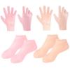 4 Pairs Silicone Socks and Silicone Gloves, Soft Elastic Foot Socks, Reusable Foot Moisturizing, for Dry Cracked Feet Women view 1