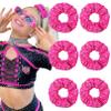 CEELGON 6 PCS Glitter Hot Pink Rhinestone Scrunchies for Cheer Competition Sparkly Cheerleading Scrunchie Hair Accessories Elastic Band for Cheerleaders Girls (Hot Pink) view 1