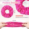CEELGON 6 PCS Glitter Hot Pink Rhinestone Scrunchies for Cheer Competition Sparkly Cheerleading Scrunchie Hair Accessories Elastic Band for Cheerleaders Girls (Hot Pink) view 2