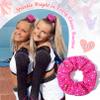 CEELGON 6 PCS Glitter Hot Pink Rhinestone Scrunchies for Cheer Competition Sparkly Cheerleading Scrunchie Hair Accessories Elastic Band for Cheerleaders Girls (Hot Pink) view 3