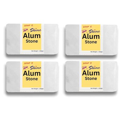 Natural Alum Stone Bar, Fitkari Stone for Skin Tightening and Water Purification, 100g, Pack of 4