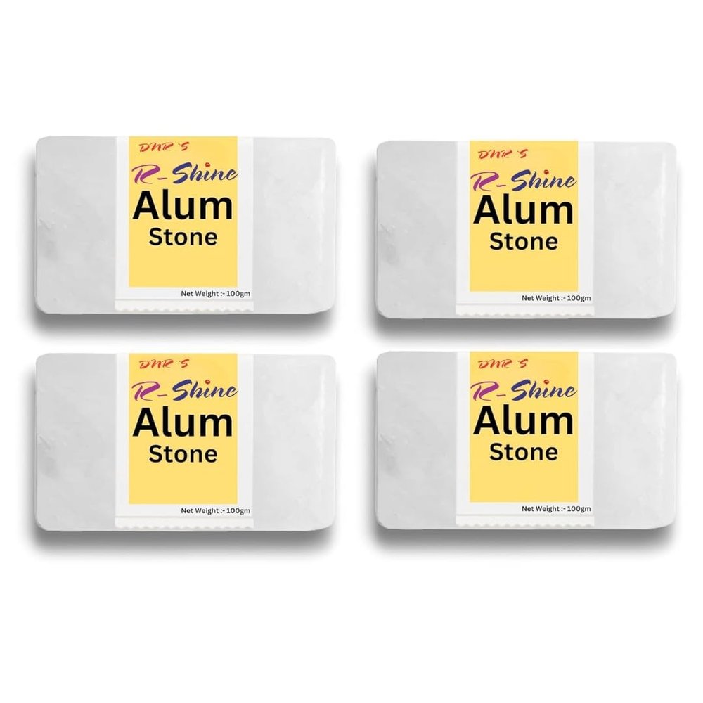 Natural Alum Stone Bar, Fitkari Stone for Skin Tightening and Water Purification, 100g, Pack of 4