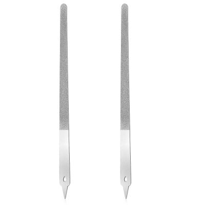 2Pcs Diamond Deb Nail File, Metal Nail Files for Natural Nails with Sharp Pointed Tip, Stainless Steel Professional Double Sided Manicure Pedicure Fingernail Toenails Tools for Women Men Salon Home