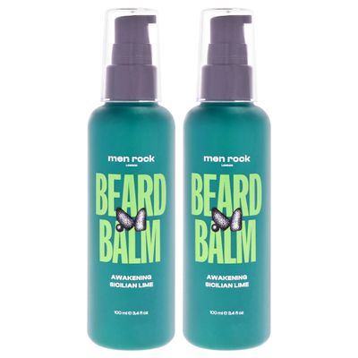 Awakening Beard Balm - Sicilian Lime by Men Rock for Men - 3.4 oz Balm - Pack of 2