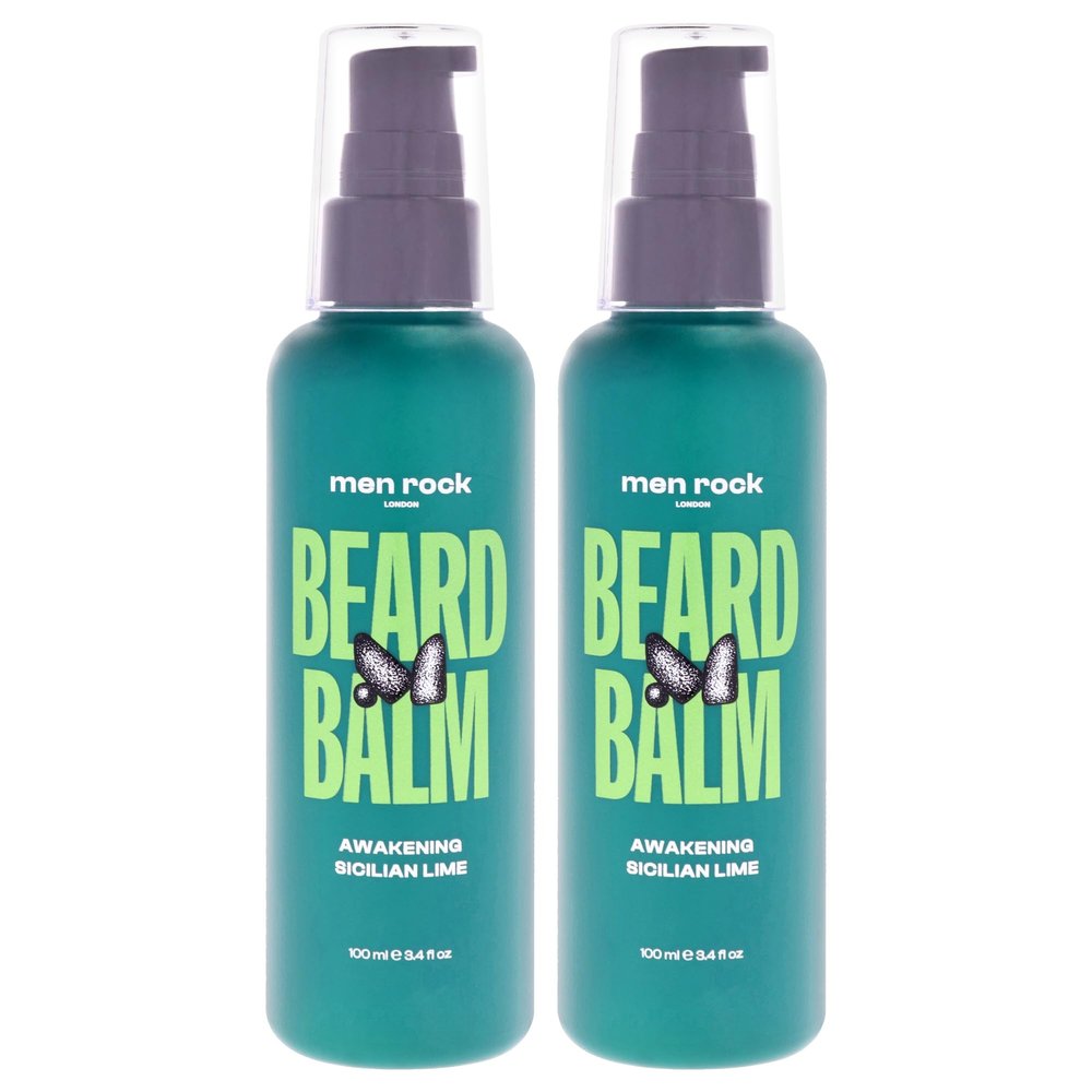 Awakening Beard Balm - Sicilian Lime by Men Rock for Men - 3.4 oz Balm - Pack of 2