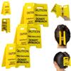 Caution Overstimulated Sign Hair Claw Clip,Hold on Partner Im over Stimulated,A Little Signs to Say I Love You,Funny Yellow Hairs Clips for Thick,Bold Gift for Coworkers and Friends(3PCS-C) view 1