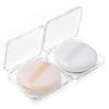 2 Pcs Powder Pads, 3.15 Inch Body Puff and Container, Fluffy Makeup Puff, Portable Soft Cotton Mak-up Puffs, Travel Soft Washable Reusable Dusting Powder Pad for Body, Makeup Face(White, Skin Color) view 1
